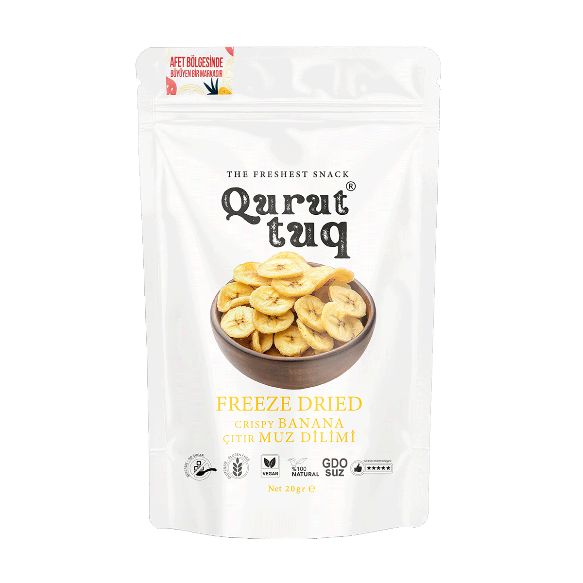 Freeze Dried Dondurularak Kurutulmuş Muz Dilimleri 20g