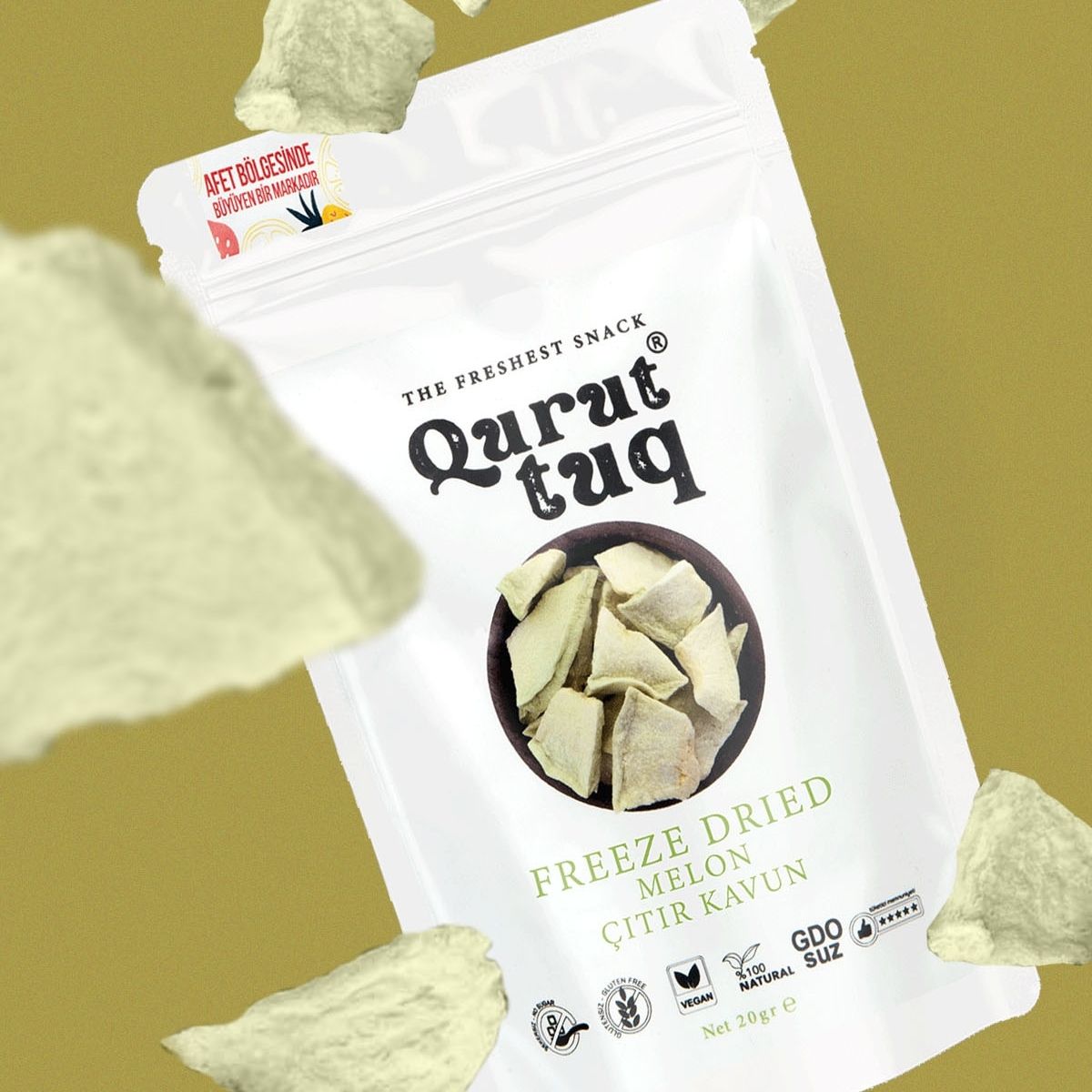 Freeze Dried Dondurularak Kurutulmuş Çıtır Kavun 20g