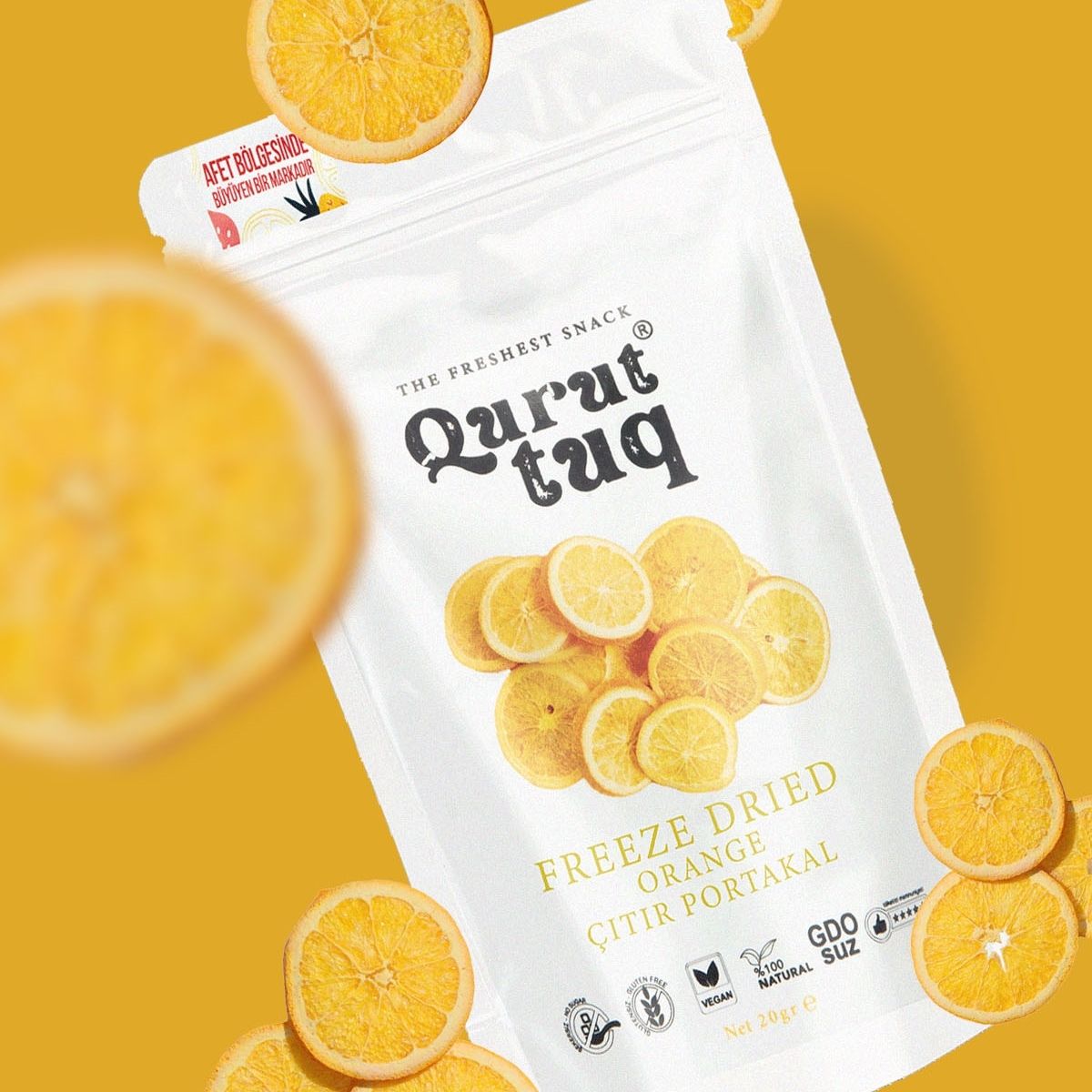Freeze Dried Dondurularak Kurutulmuş Çıtır Portakal 20g