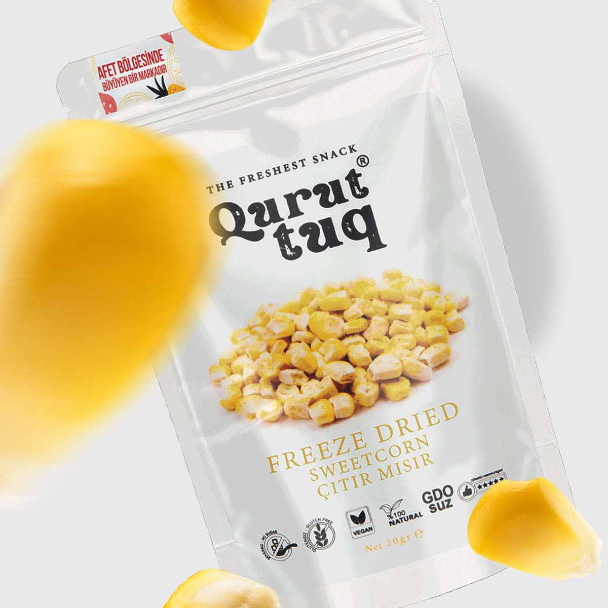 Freeze Dried Dondurularak Kurutulmuş Mısır Taneleri 20g