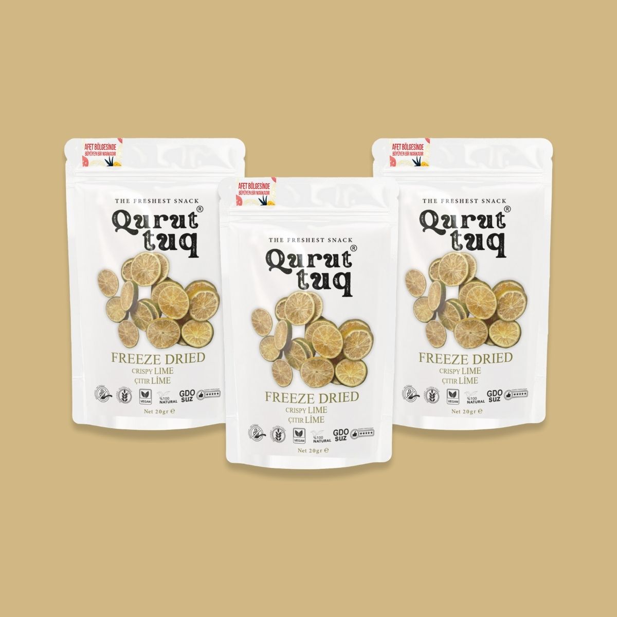 3'lü Paket Freeze Dried Dondurularak Kurutulmuş Lime 3x20g