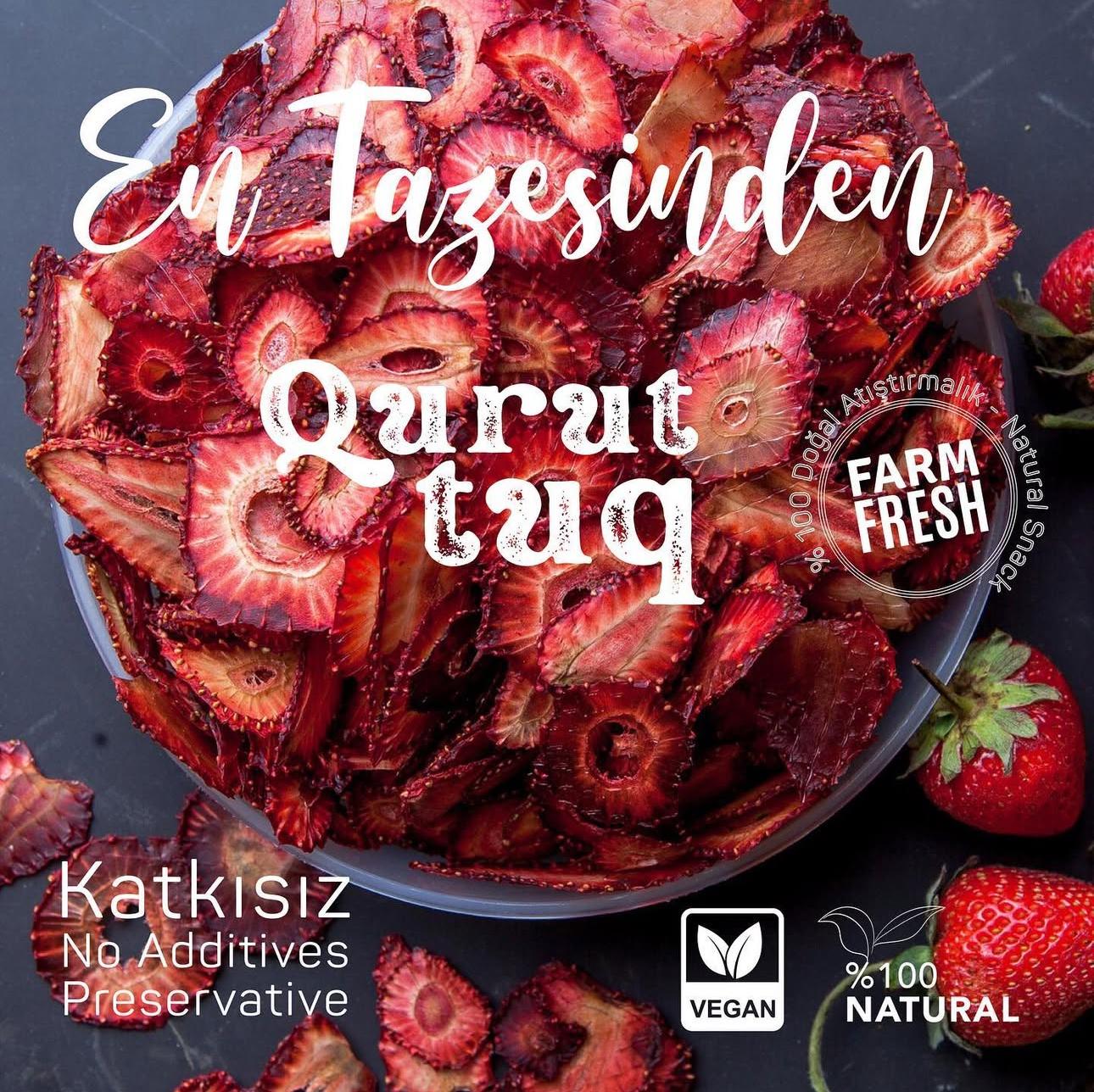 Air Dried Kurutulmuş Çilek Toptan Paket 3 KG
